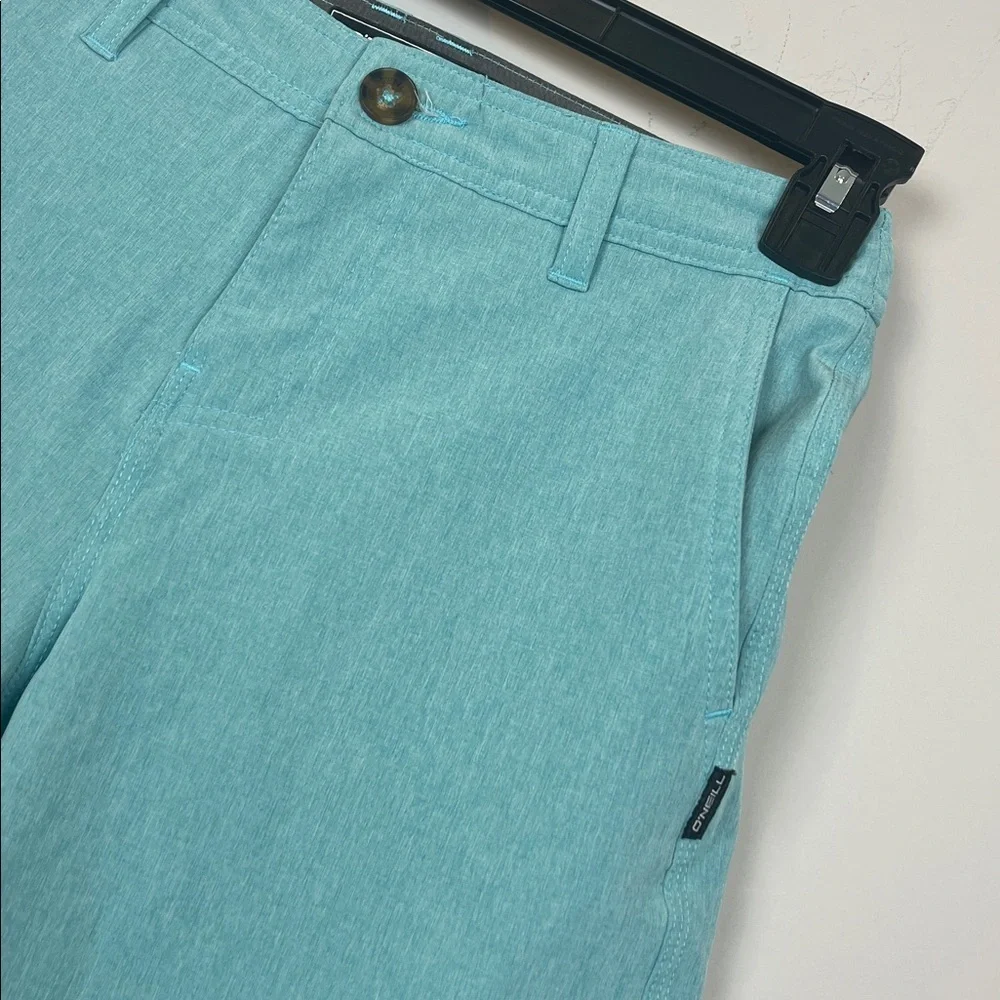 O'Neill Hybrid Swim Flat Front Shorts Light Teal Size 27 Boy Large Like New